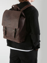 Sac  Dos Spider Business 1 Compartiment Etrier Marron spider ESPI8191-vue-porte