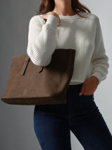 Shopping Bag Cavalier Nubuck Leather Etrier Brown cavalier nubuck ECAN127M-vue-porte