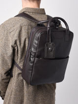 Sac � Dos Business Flandres 2 Compartiments Cuir Etrier Marron flandres EFLA8272-vue-porte